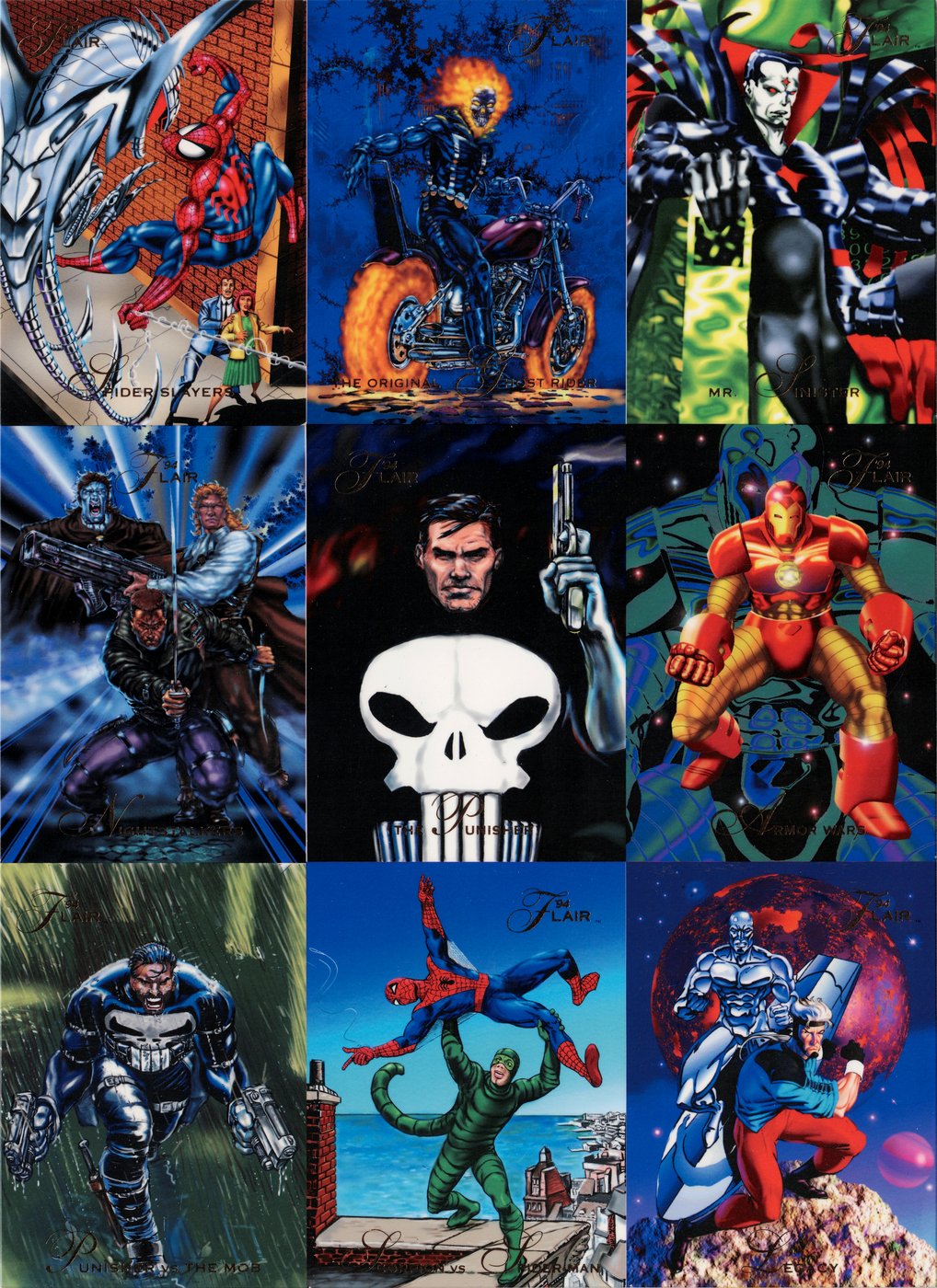 Photographed 9-card Flair press sheet