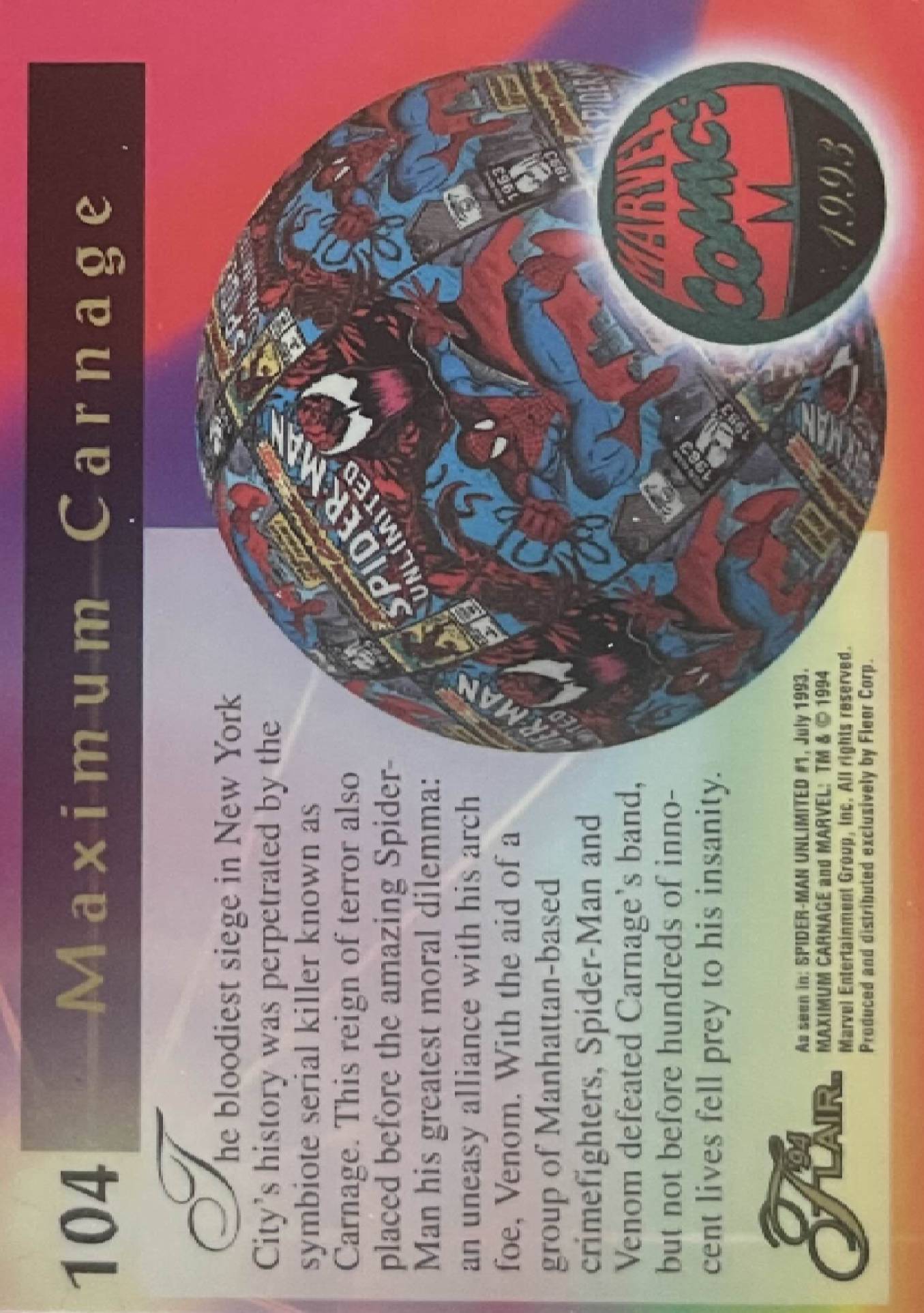 104 Maximum Carnage (Spider-Man, Venom, Carnage) (back)