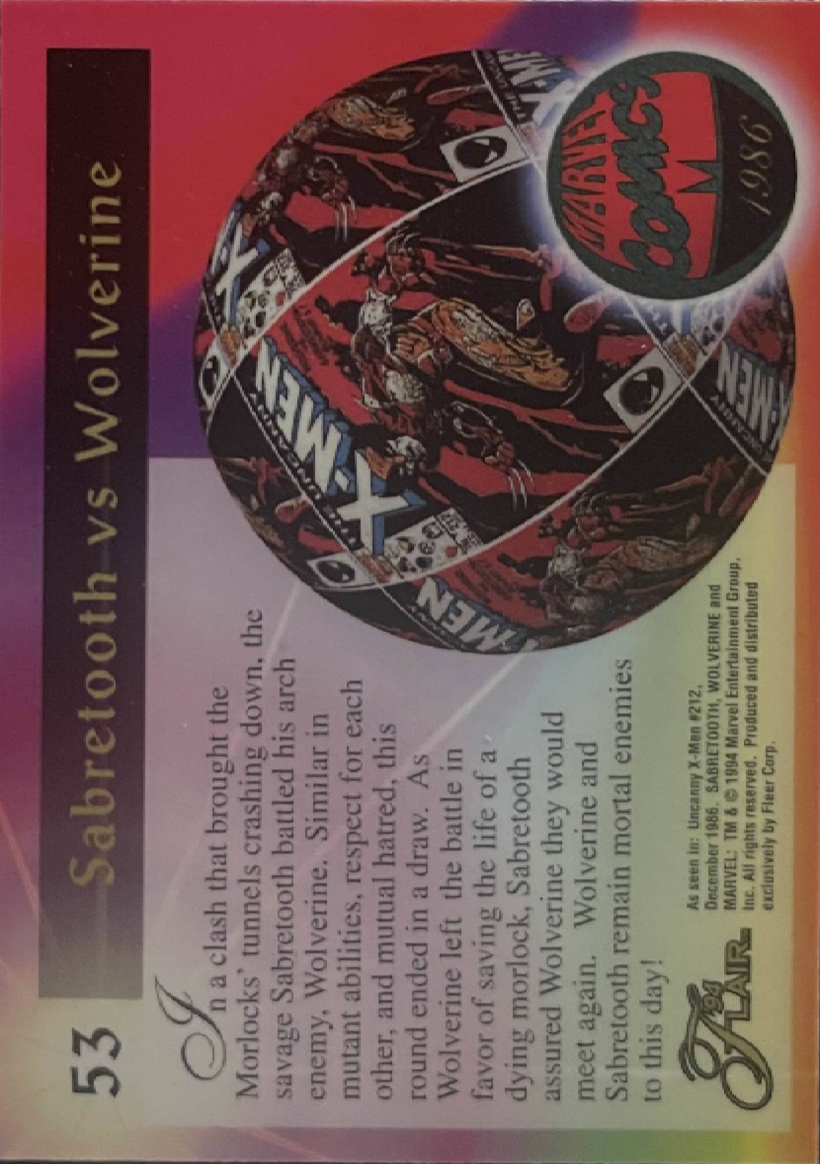 53 Deadly Enemies (Wolverine, Sabretooth) (back)