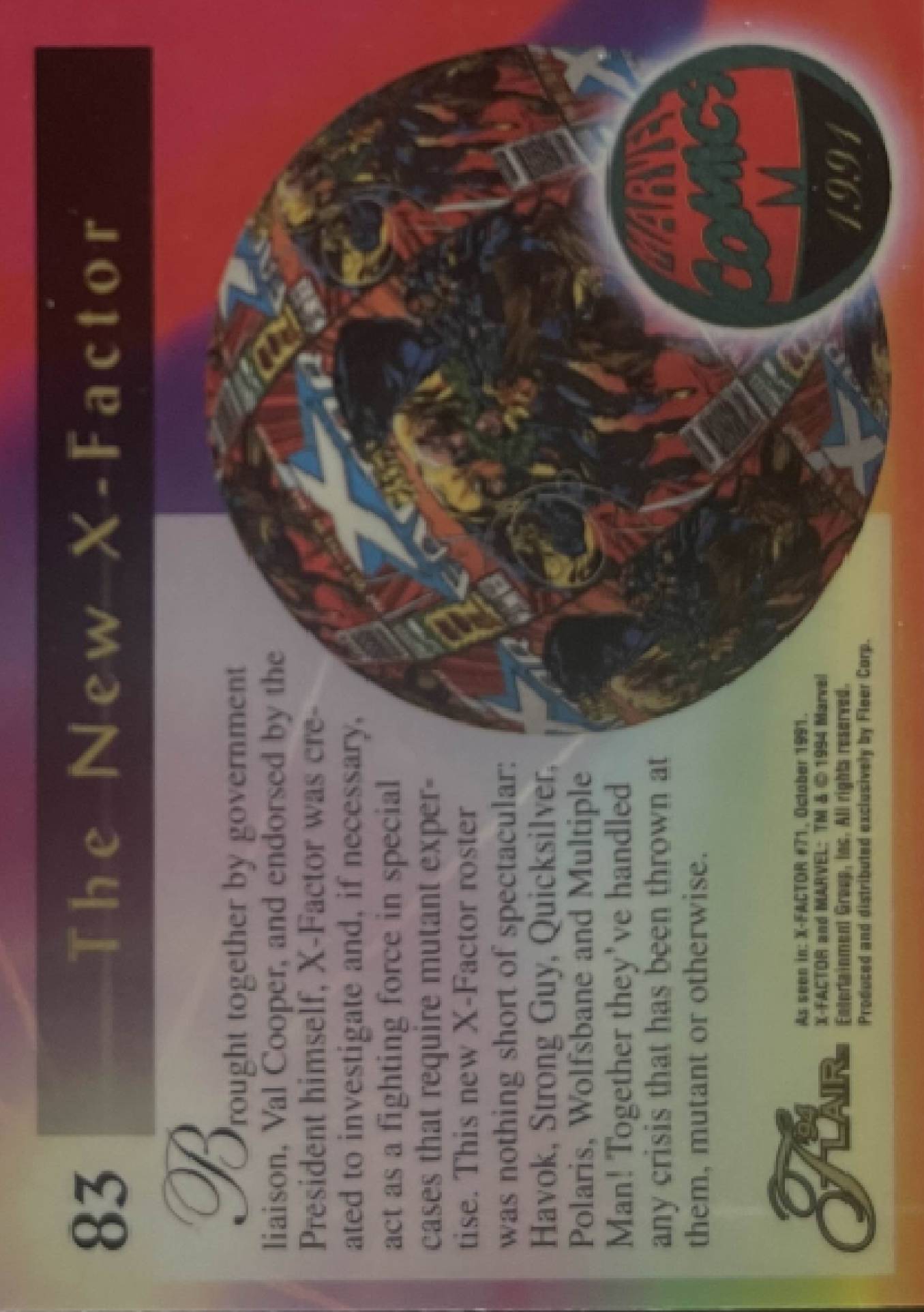 83 X-Factor (Strong Guy, Havok, Polaris, Multiple Man, Rahne) (back)