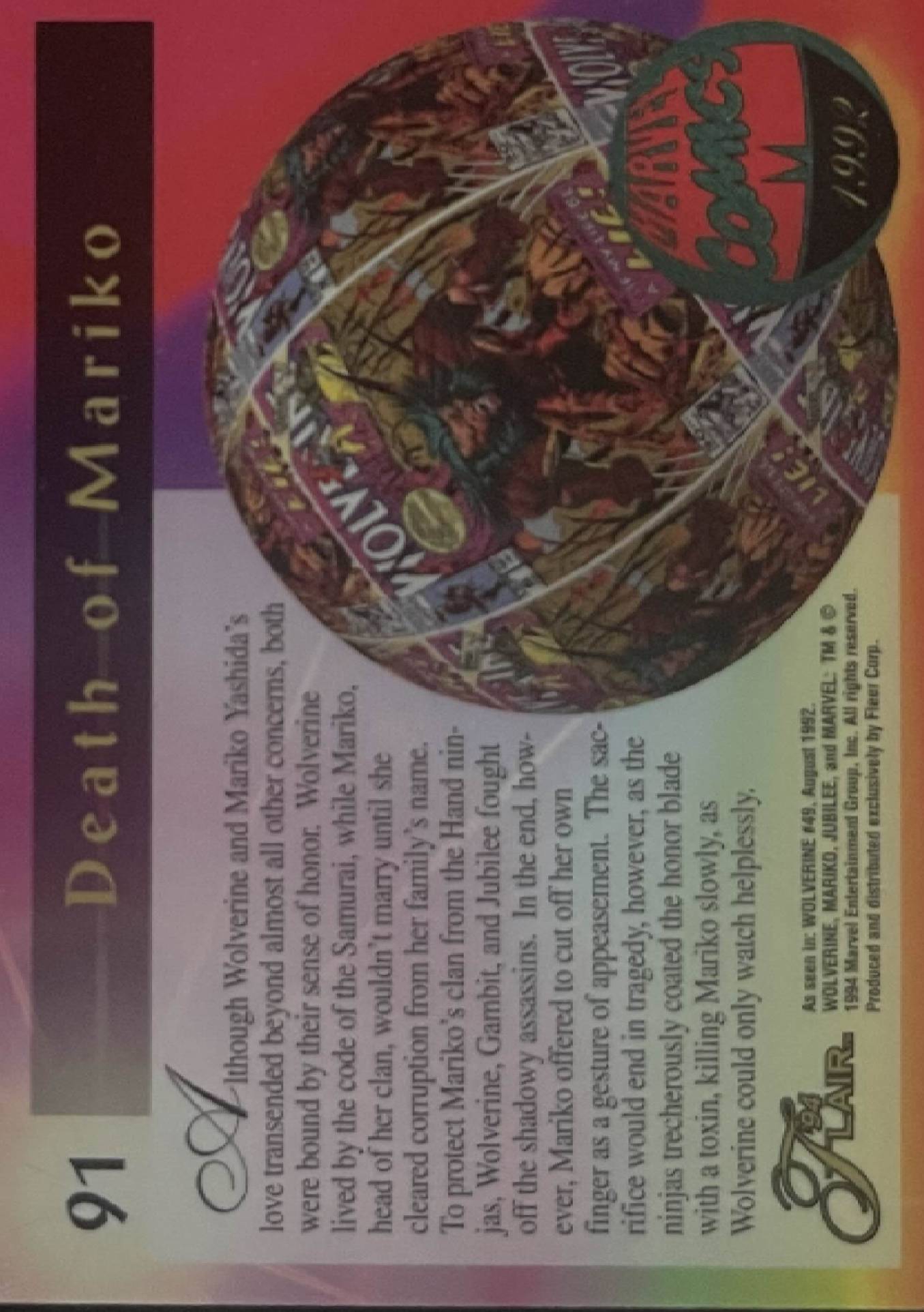91 Death of Mariko (Wolverine) (back)